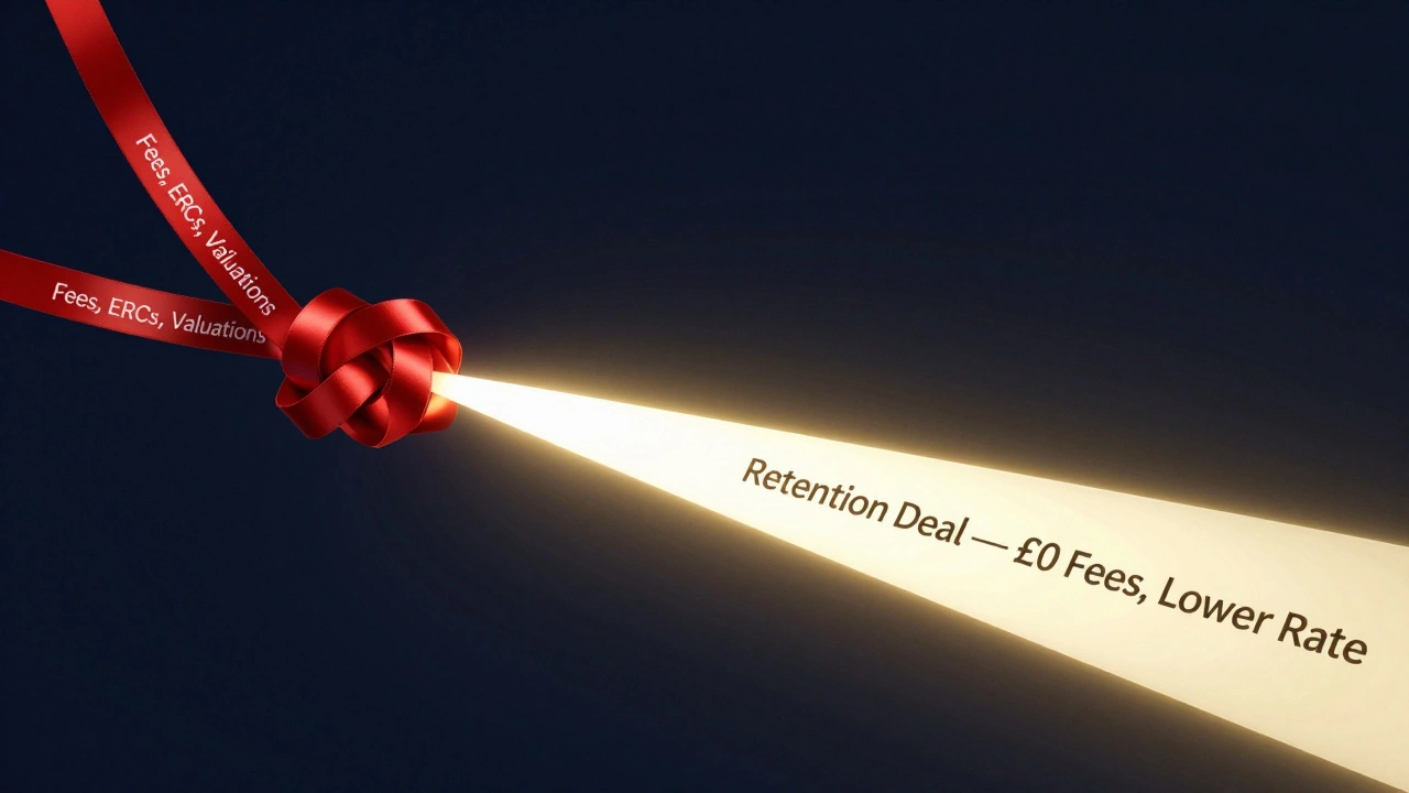 Abstract contract transforming from tangled fees into a smooth, glowing path representing a better retention deal.