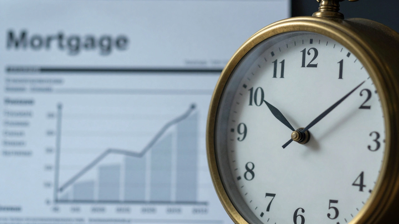 Close-up of a clock symbolizing the waiting period for mortgage approval
