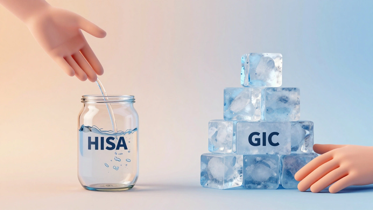 Water jar vs ice blocks metaphor for HISA liquidity and GIC locks