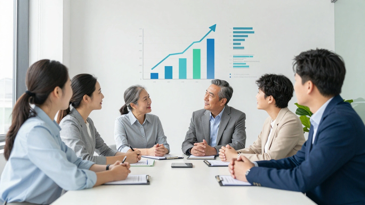 Family meeting with a financial advisor to plan pension withdrawals strategically.