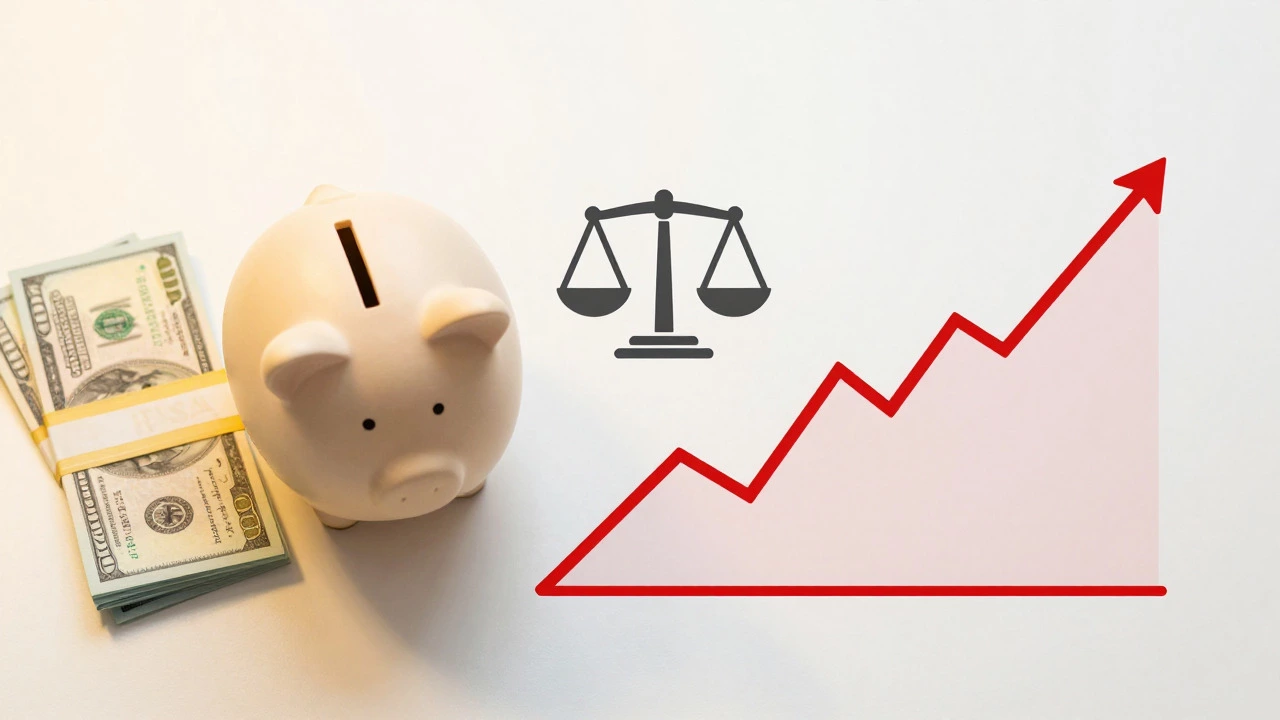 Comparison of safe savings vs risky investment graphs