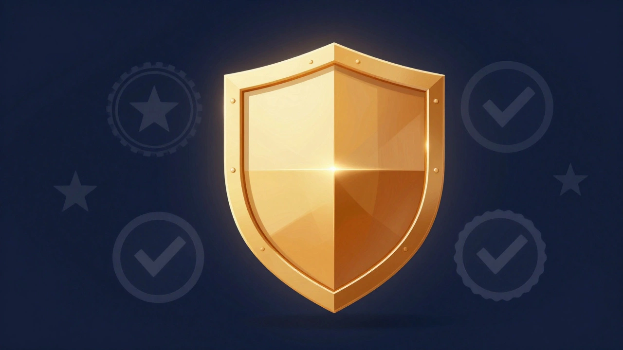 Golden shield symbolizing financial stability and trust