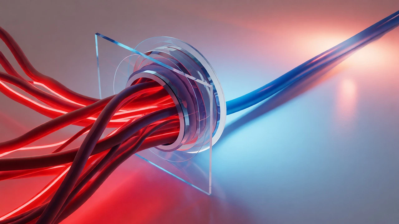 Isometric 3D render showing tangled debt wires merging into one clear line.
